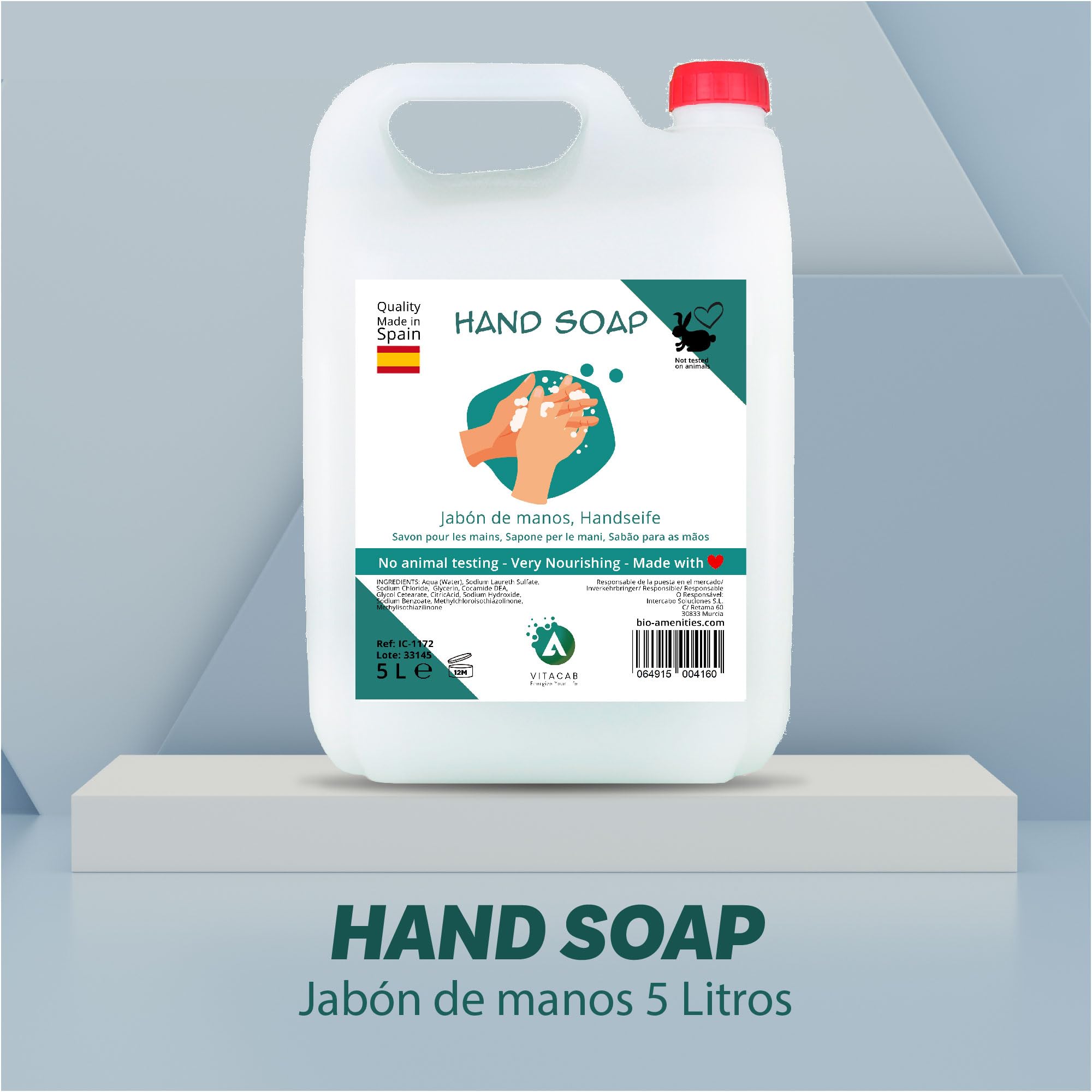 Sapone per le Mani Handseife – Confezione da 2 Caraffe da 5 Litri, Sapone Liquido Delicato, Detergente Mani Uso Frequente, Schiuma Efficace, Formato Conveniente