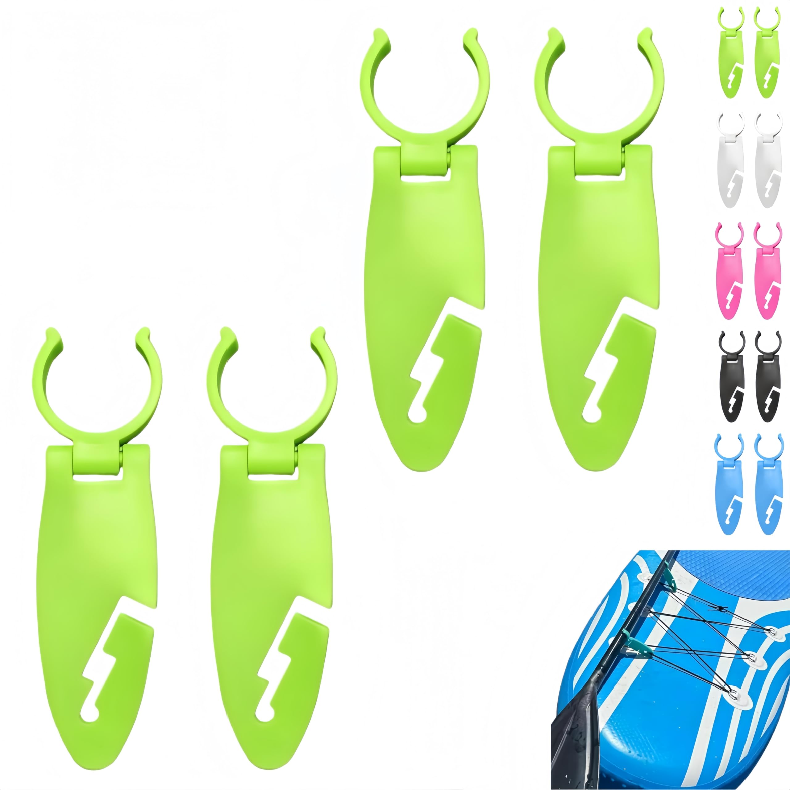 4Pcs Paddle Board Clips Holder for Various Kayak,Multiple Colors. (Green)
