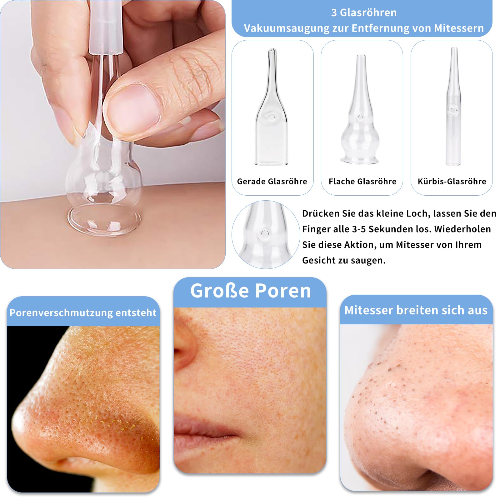3 in 1 Diamant-Mikrodermabrasionsgerät, 65-68 cmH2O Saugkraft Professionelle Dermabrasionsausrüstung für die Gesichtspflege.