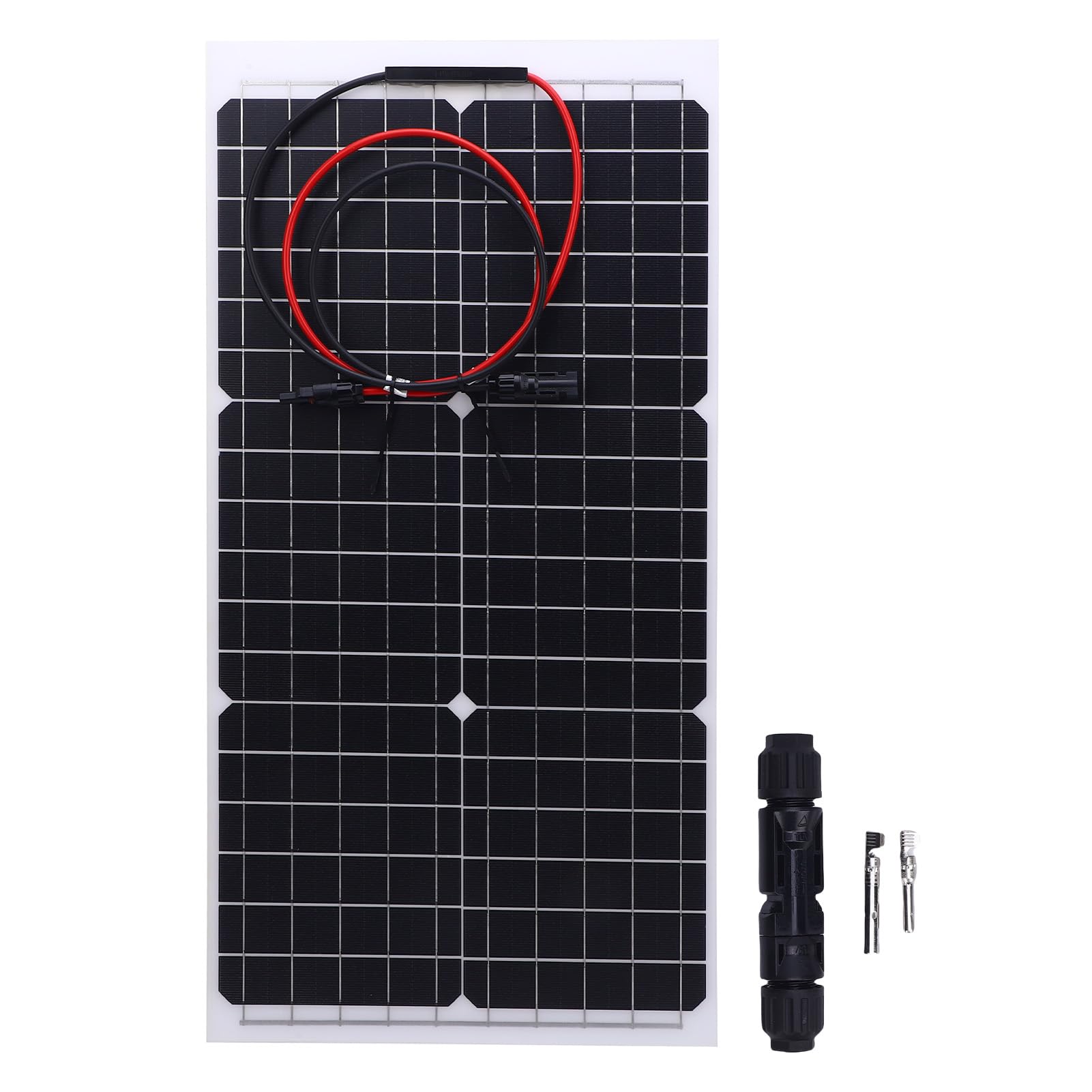 BRRNOO Pannello Solare Semi Flessibile 30W, Monocristallino 18V, per