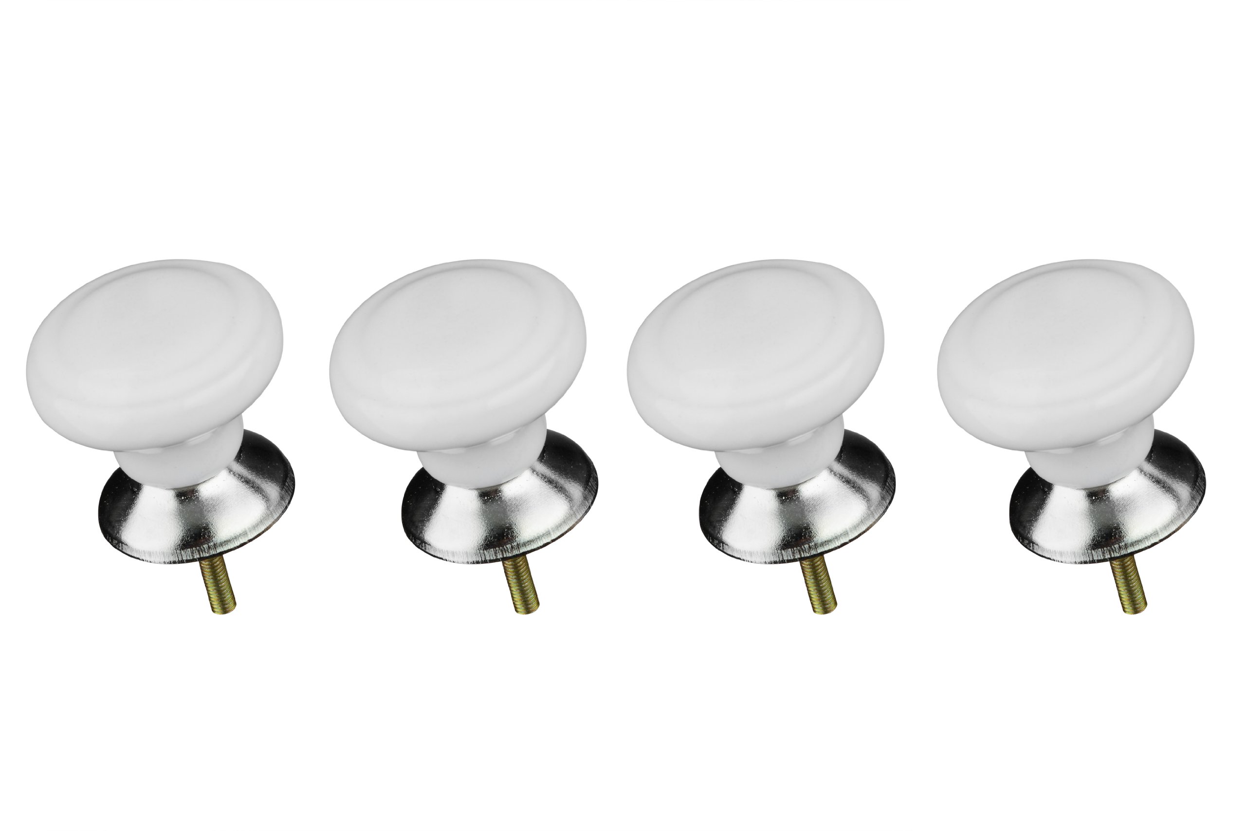 Premier Housewares Classic Design Drawer Knobs - Set Of 4, White 5018705756745