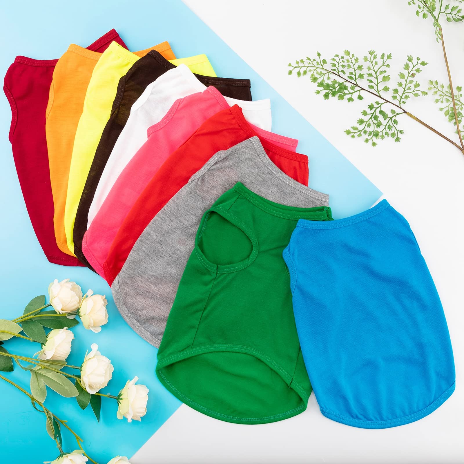 Silkfly 39 piezas de camisas para perro, ropa para mascotas, ropa en blanco, camiseta suave de verano para perro, camiseta transpirable lisa para cachorros, camisas en blanco para perro, disfraz para