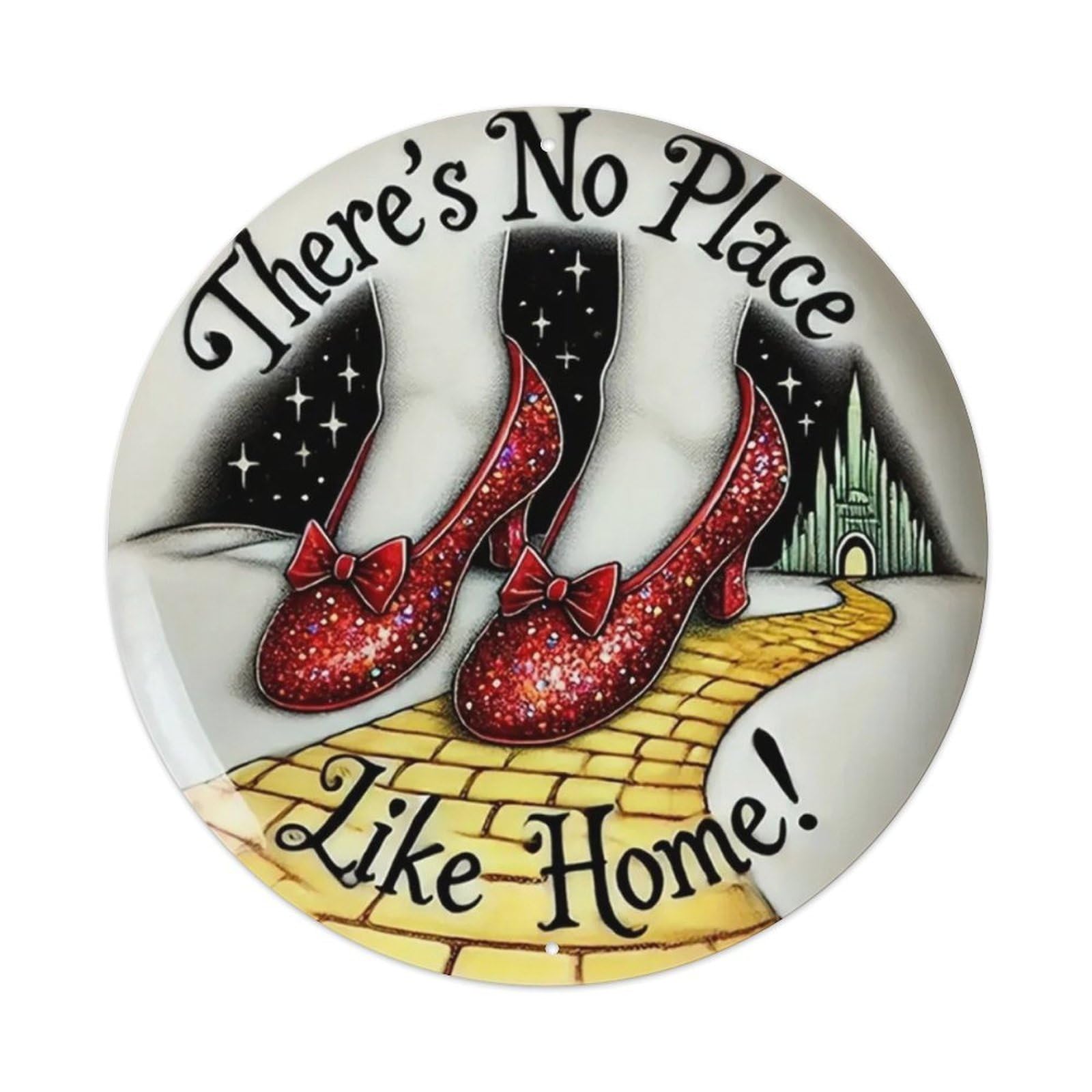 Igtefte Vintage There's No Place Like Home Tin Sign Style Home Bar Garden Wall Plaque Decor Metal Poster 8X8 Inch