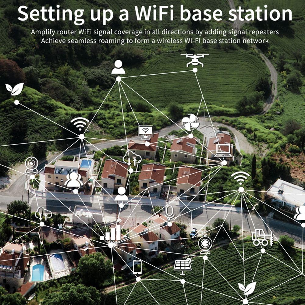 Extensor de Rango WiFi con Energía Solar de 5 V, Repetidor WiFi con Batería 18650 Incorporada, Amplificador Inalámbrico 4G, Enrutador Solar IP66