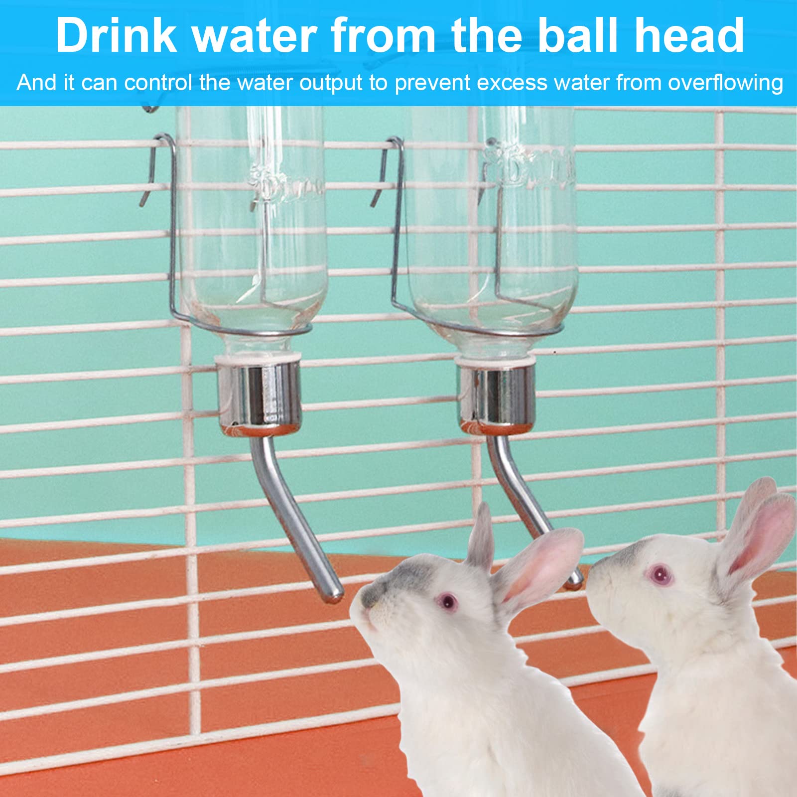 Beverino Automatico Per Conigli E Criceti - Bottiglia Da 350ml Con Beccuccio In Acciaio - Foto 8