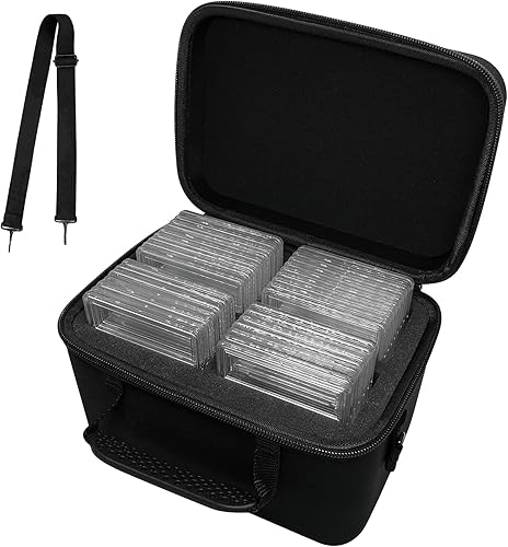 YiToYuKi Caja de almacenamiento graduada para 28 tarjetas comerciales deportivas graduadas, organizador de tarjetas de losa para CSG, BGS, FGS, PSA,