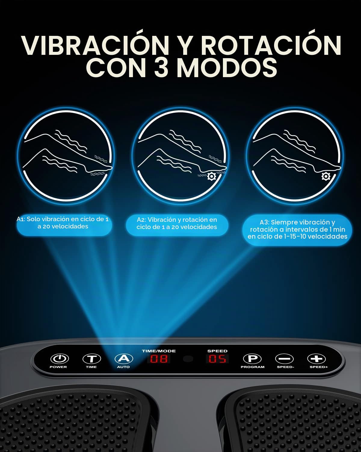RENPHO Masajeador de pies vibratorio con 20 niveles de vibración | 5 modos, 3 temporizadores automáticos, almohadilla de silicona lavable, ideal para relajar pies y pantorrillas, regalo hombre