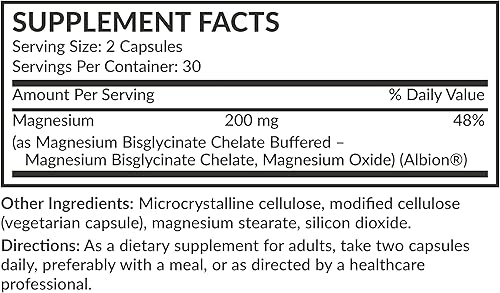 Miniatura 13 de Futurebiotics Glicinato de magnesio 200 mg por porción quelado para una alta absorción, suave para el estómago, sin OMG, 120 cápsulas vegetarianas