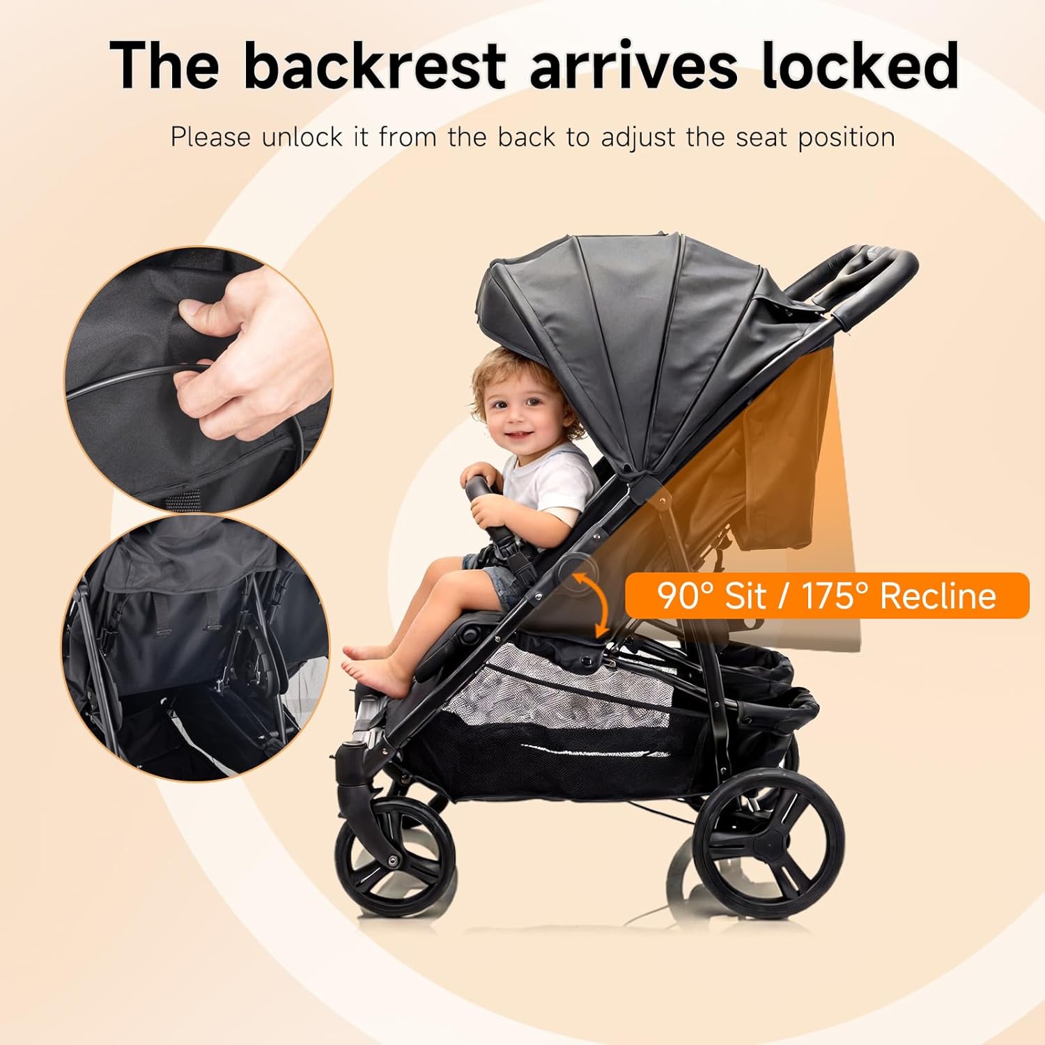 Double Stroller – Ultra Lightweight Side by Side Stroller for 2 Kids,Newborn-Friendly Recline,UPF50 Canopy&Cover, All-Terrain Shock Wheels & Easy-Fold Travel Design(6-36 Months)
