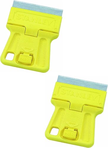 Stanley 28-100 1-3/16" Mini raspador de hoja de afeitar de alta visibilidad, amarillo, 2