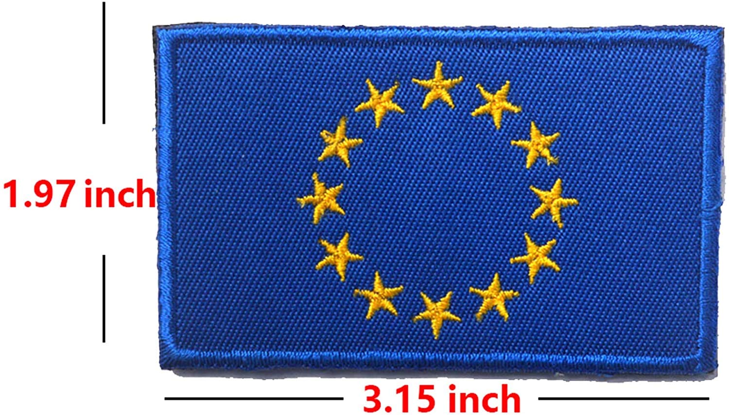 3 Toppe Con Bandiera Unione Europea Ricamate, Termosaldabili E Da Cucire, 5x8 Cm Con Velcro, Per Giacche Zaini Cappelli