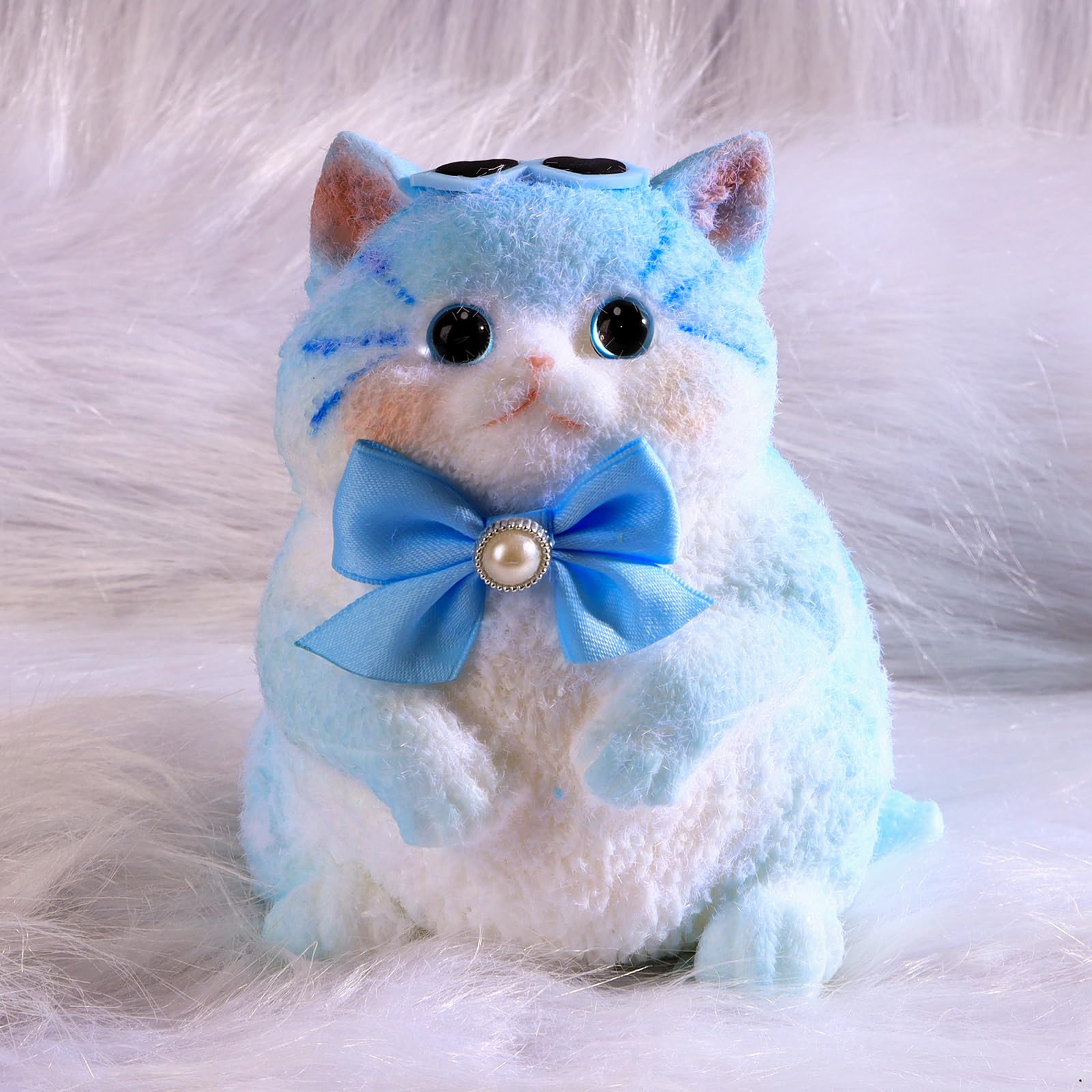Big Taba Squishy Cat, Handmade Large Cat Taba Toys, Stress Relief, Funny, Cute Soft Cat Squishy Stress Toy Gifts.(Large Blue Cat)