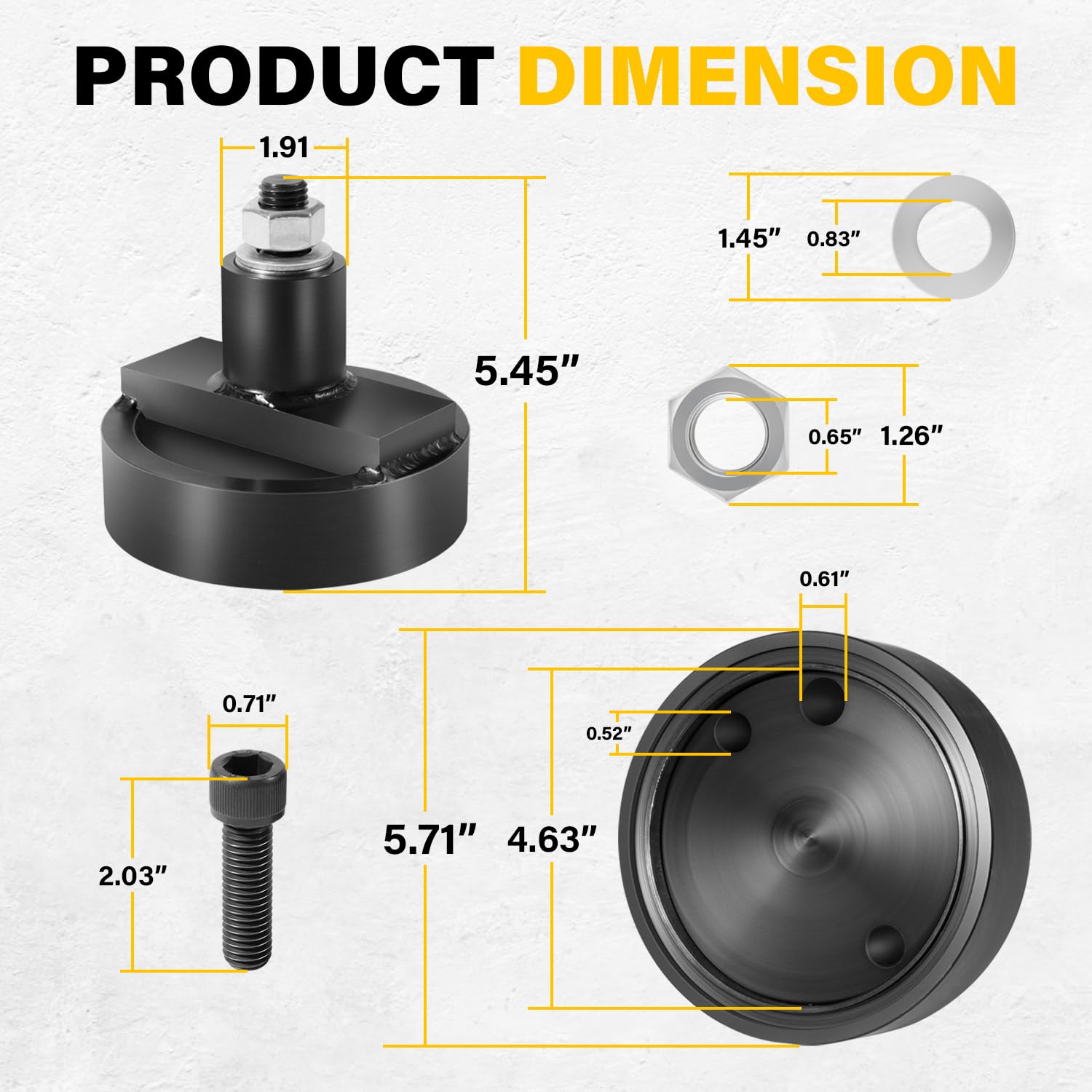 JT30040B Instalador de Retén Principal Trasero de Cigüeñal, Compatible con John Deere 4045 152 164 180 202 219 239 329 359 414 Herramienta de Instalación de Motor, Reemplazo para JT30040, KCD10002A