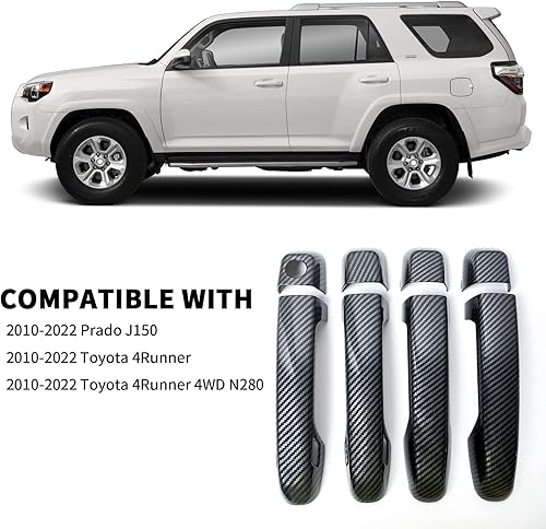 Miniatura 3 de Cubierta de manija de puerta compatible con Toyota 4Runner 4WD N280 Prado J150 2010-2022 2018 2019 2020 2021 Accesorios de estilo de coche Manijas