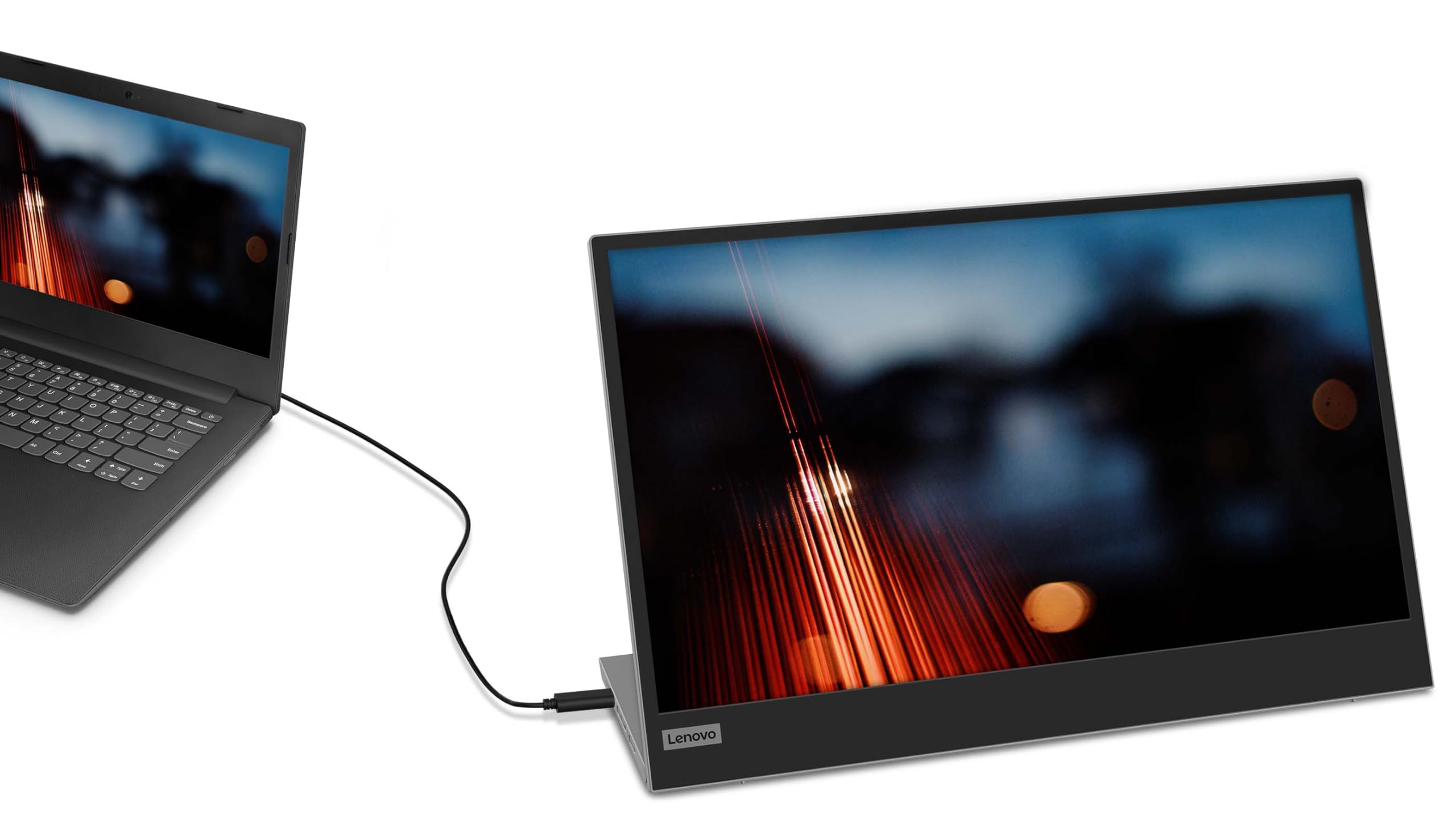 Lenovo L15(A21156FX0) Moniteur Portable, écran 15,6" (Full HD, IPS, 60 Hz, 6 ms, entrée 2 x USB-C, câble vers USB-C, réglable en Inclinaison) - Gris