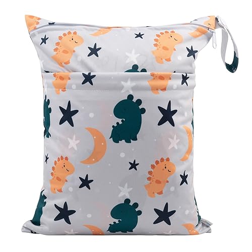 Miniatura 5 de babygoal Bolsas para artículos húmedos y secos para pañales de tela para bebé, bolsas de viaje lavables, playa, piscina, bolsa de gimnasio para