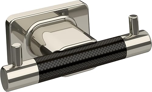 Vista 103 de Amerock BH26615PNBBZ Toallero de níquel pulido/champán dorado Toallero de 24 pulgadas (24.016 in) Esquire Toallero de baño Accesorios