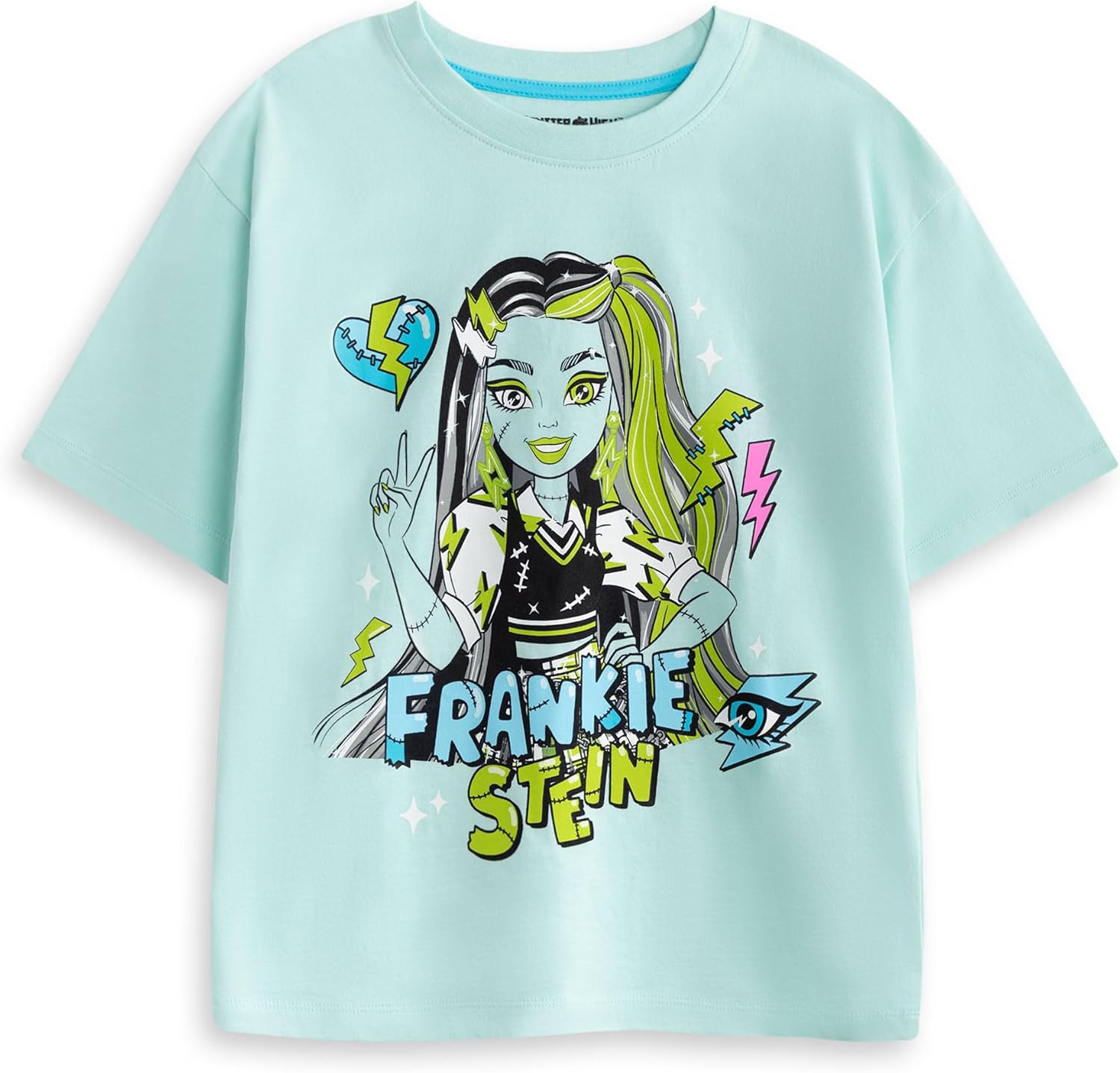 Monster High Girls Pyjama Set | Blue Frankie Stein & Pink Draculaura Short Sleepwear | Multi-Pack of 2