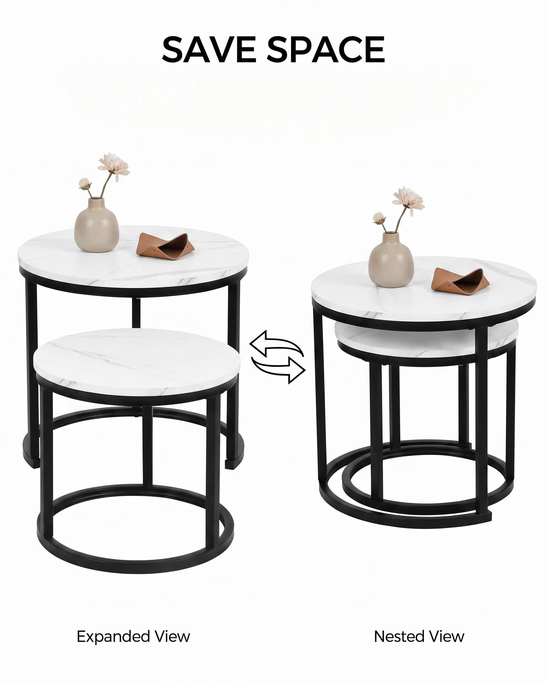 Marmor Beistelltisch Couch 2er Set Couchtisch Klein Sofatisch Modern