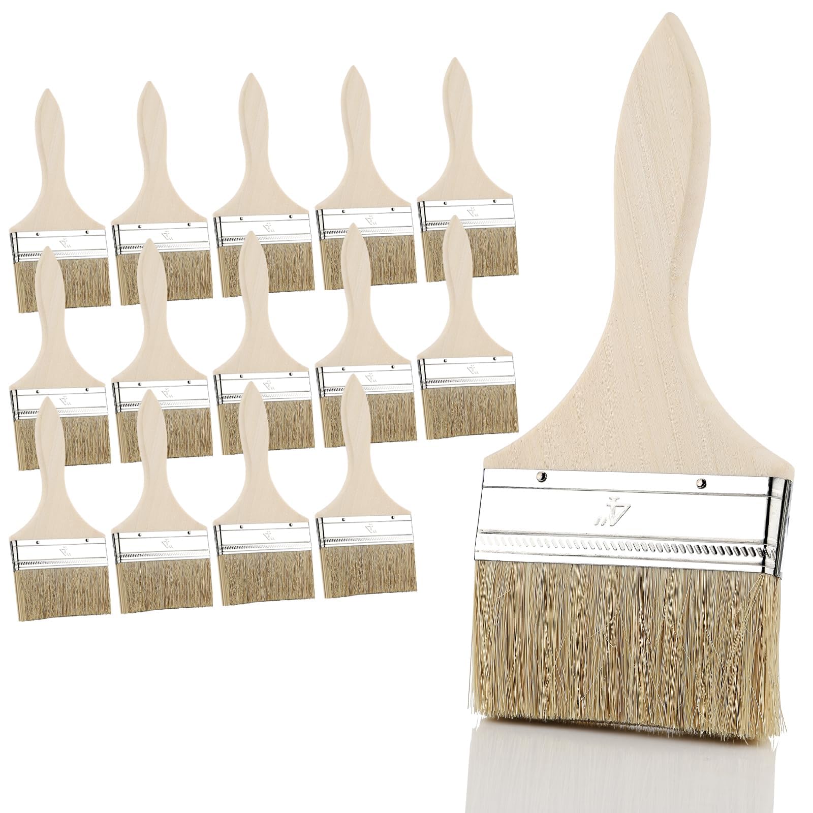 KGGZKG 14 Pcs 4 Inch/10.16cm Paint Brushes Chip Paintbrushes Professional Large Paint Brushe Wooden Handle for Varnish Supplies Painting Stain Adhesive Wood Oil Glues Walls and Home DIY โ image 1