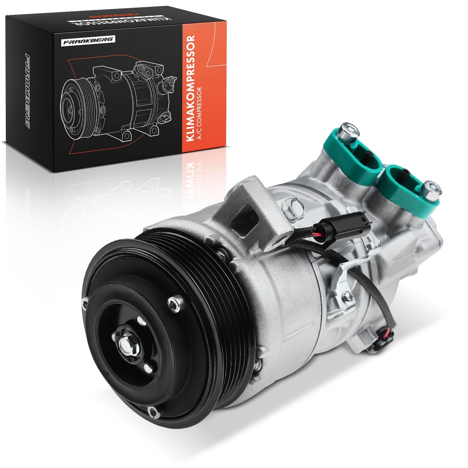 Frankberg Compresor de aire acondicionado Sistemas de aire acondicionado con embrague Diesel Compatible con Serie 3 E90 E91 Serie 1 E87 Replace# 64526935613incl. aceite premezclado