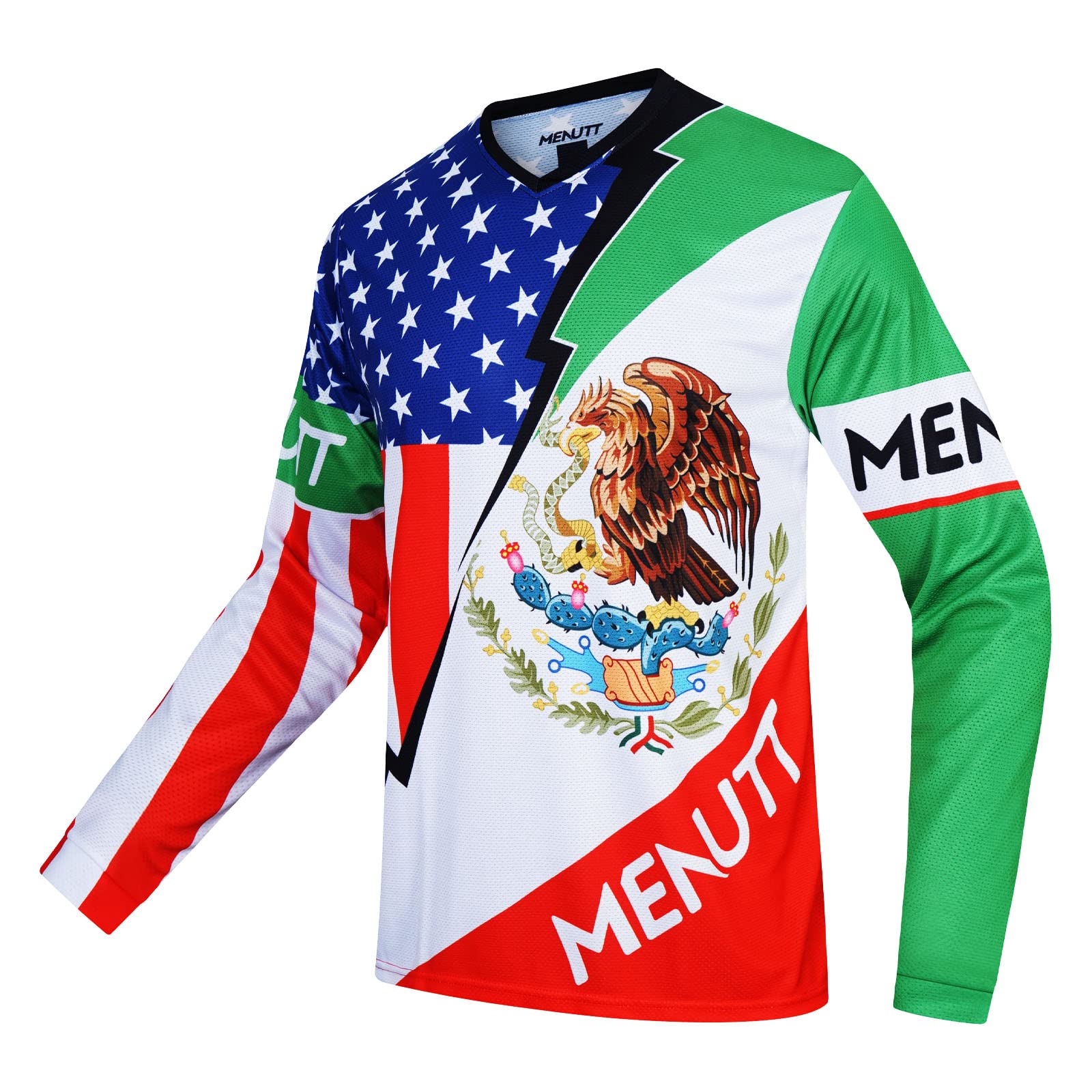 MENUTTMen's Mountain Bike Jersey Long Sleeve MTB Off-Road Mexico Jersey Downhill&Motocross Shirts