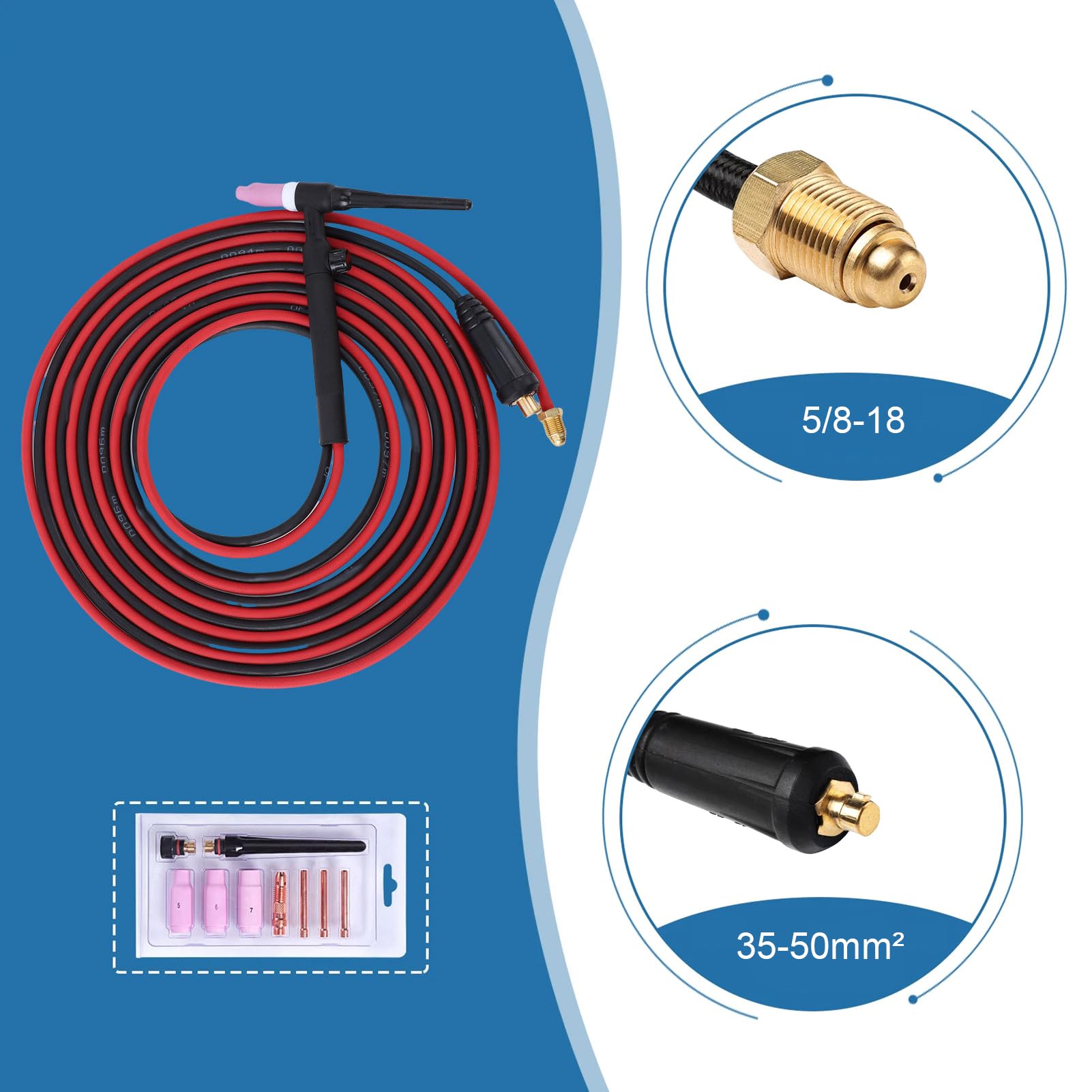 Garosa TIG WELLIDE TORCH, 150A AIR COUDINE ULTRA TIG TIG TORCH EPDM Gumowa Linia Zasilania dla MIG135 MIG145 ARC200 MIG200 MIG250