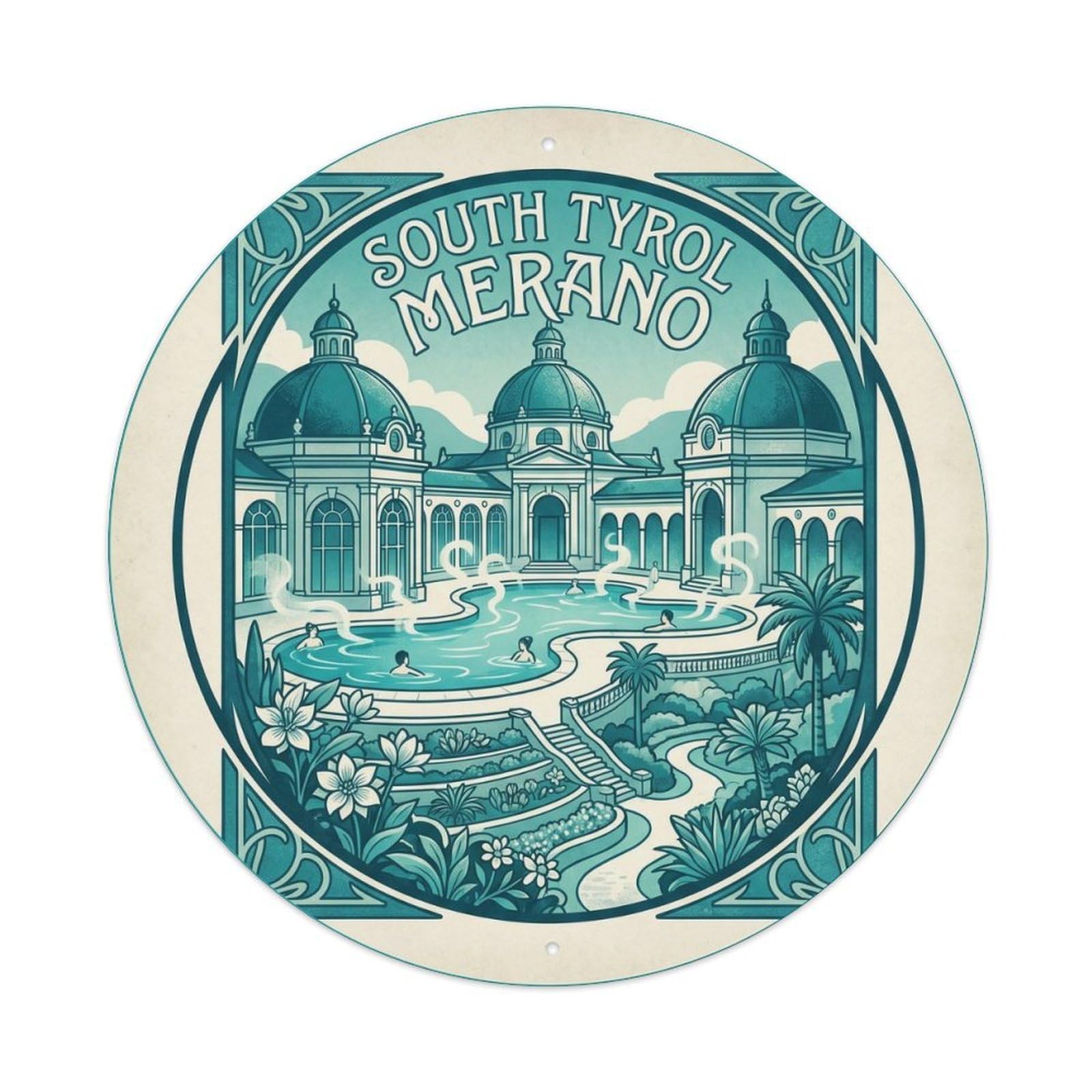 Merano South Tyrol Italy City Landmark Travel Retro Metal Tin Sign