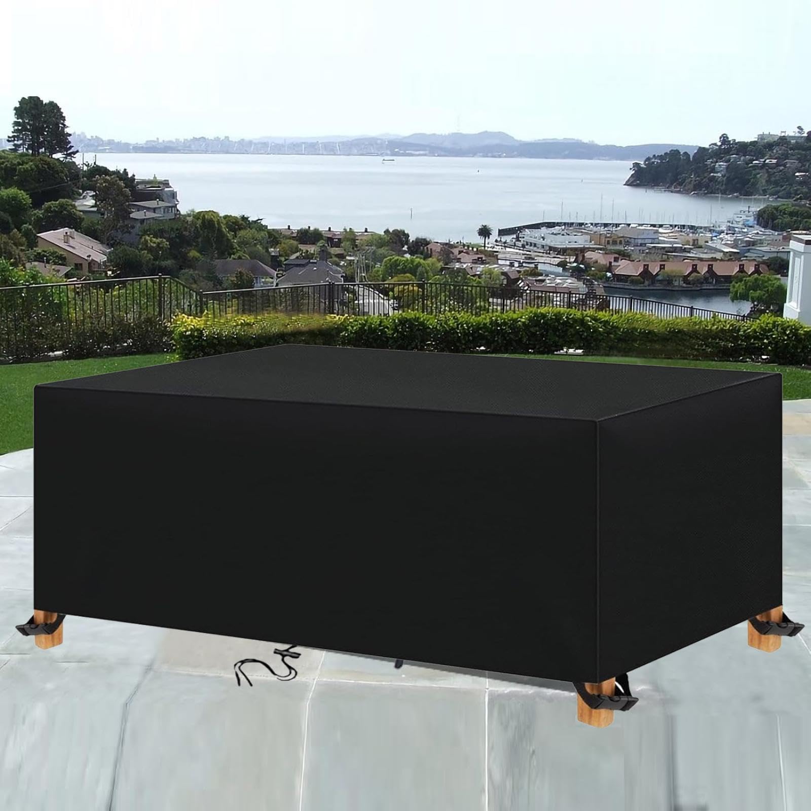 Funda para parrilla de barbacoa resistente a la intemperie, 40 x 40 x 40 cm, protección de piel negra para todas las estaciones, a prueba de polvo, impermeable, para patio al aire libre