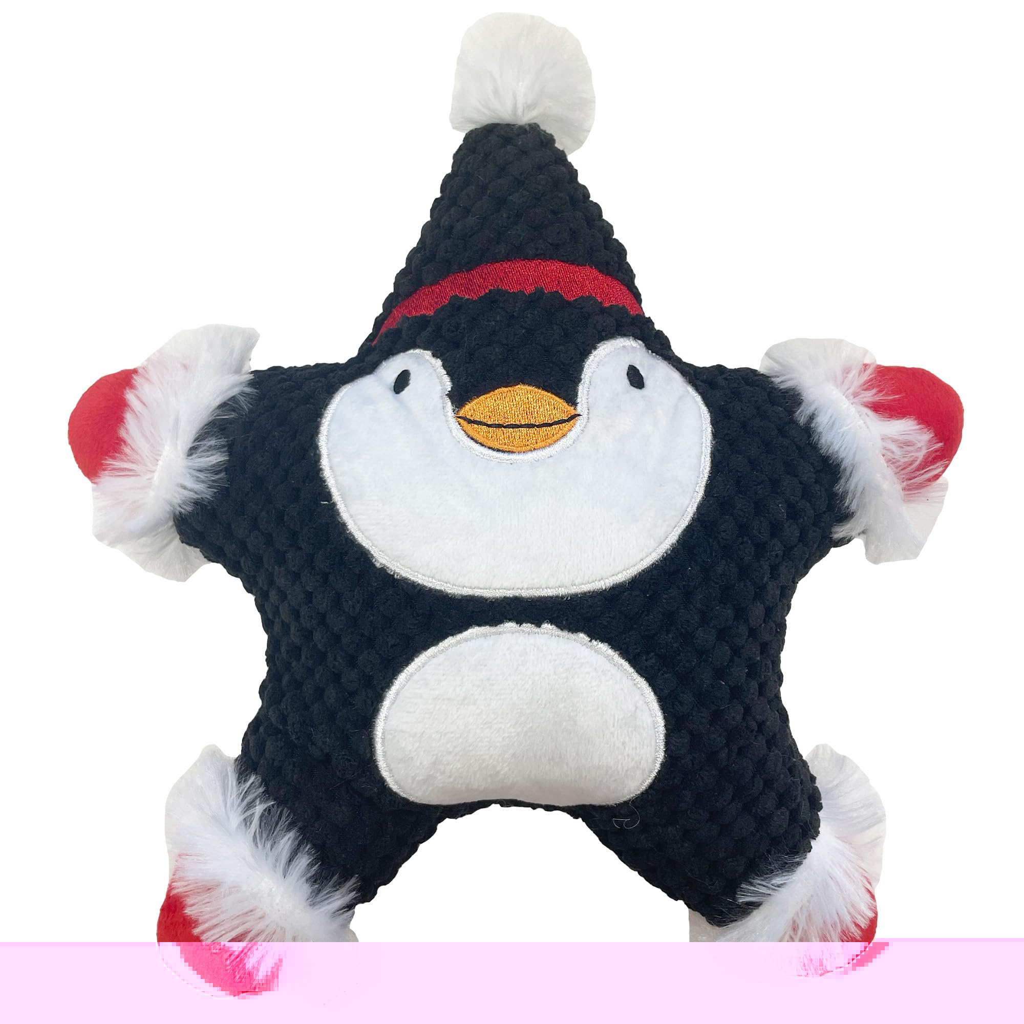 Happy Pet Christmas Plush Dog Toy Range for Small & Medium Dogs (Penguin Star)