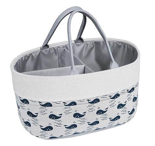 Lemonfilter Organizador de pañales para bebé, organizador de guardería y bolsa de almacenamiento de coche para pañales y toallitas de bebé, cesta de