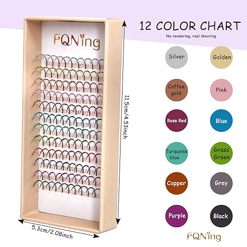 Miniatura 2 de FQNing Glitter Lash Extensions Laser 12 Colors Individual Spikes Eyelash Extension Professional Supplies 15mm for Daily,Party, Festival Makeup