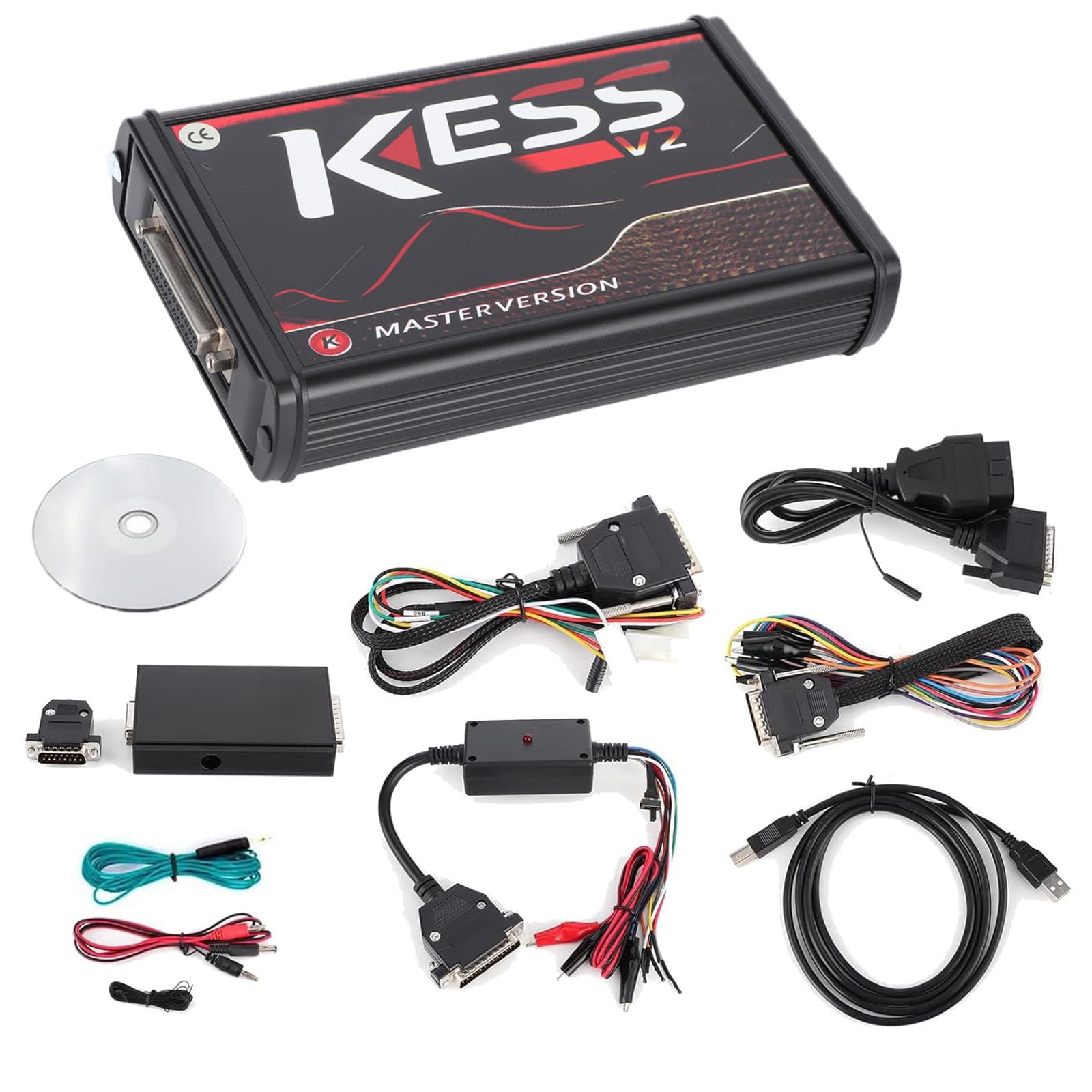 Kess V2, Outil de Diagnostic Automobile V5.017, ECU OBD2 Outil de Programmation Aucune limitation jetons, Compatible avec Toutes Les Marques et protocoles Importants