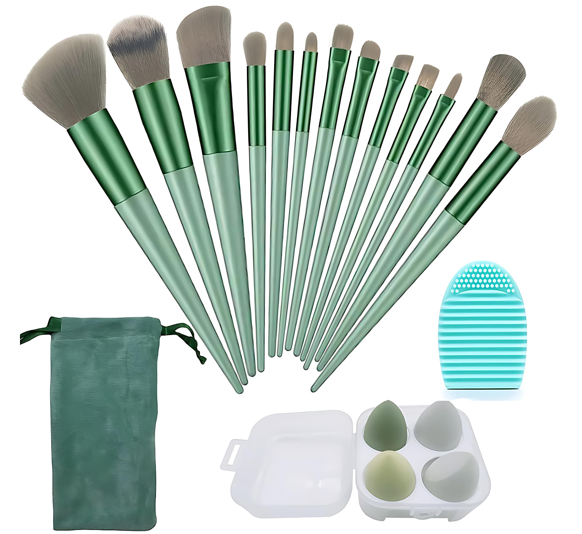 rich beauty 13 pcs Makeup Brushes Set with Beauty Blender, Eyeshadow Brush Set with Cloth Bag and 4 pcs Boxed Makeup Sponges for Foundation-picture-35