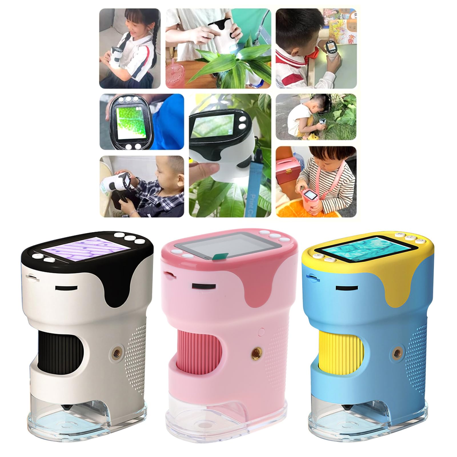 Hand Digitalmikroskop mit LCD Bildschirm, tragbare Kamera mit Trageband für Kinder und Erwachsene, langlebiges, batteriebetriebenes Hand Digitalmikroskop