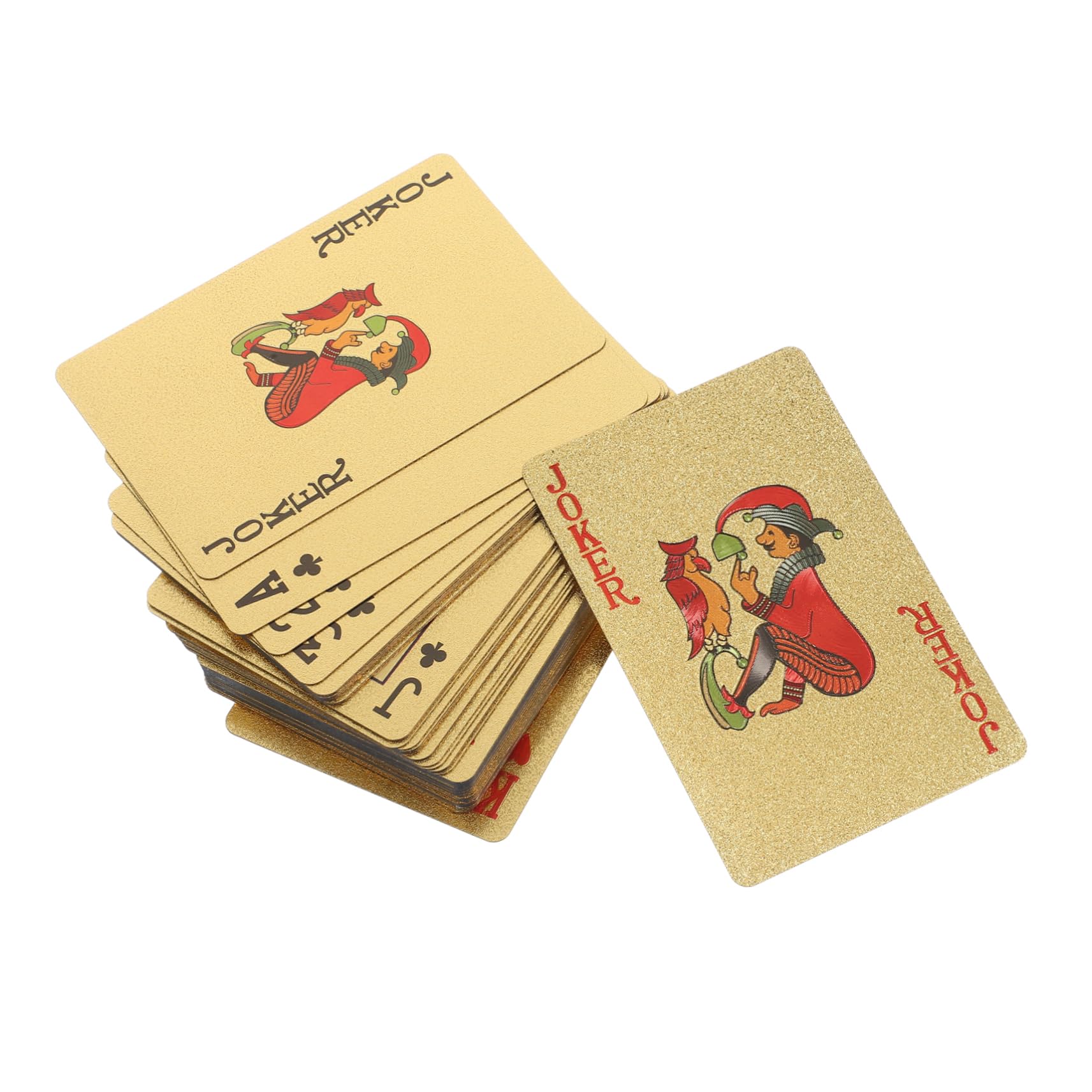 Toyvian Cartes De Poker Inoxydable avec Finition Dorée Jeu De Cartes Résistant à Eau pour Soirées Et Festivals Accessoires De Luxe pour Amateurs De Poker