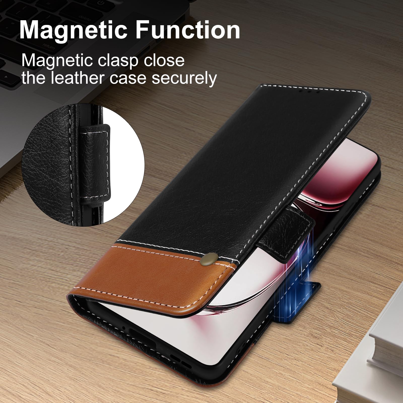 ZONNAVI Cover per Oppo A74 5G / Oppo A54 5G, Flip Custodia Pelle PU con [Slot Cart