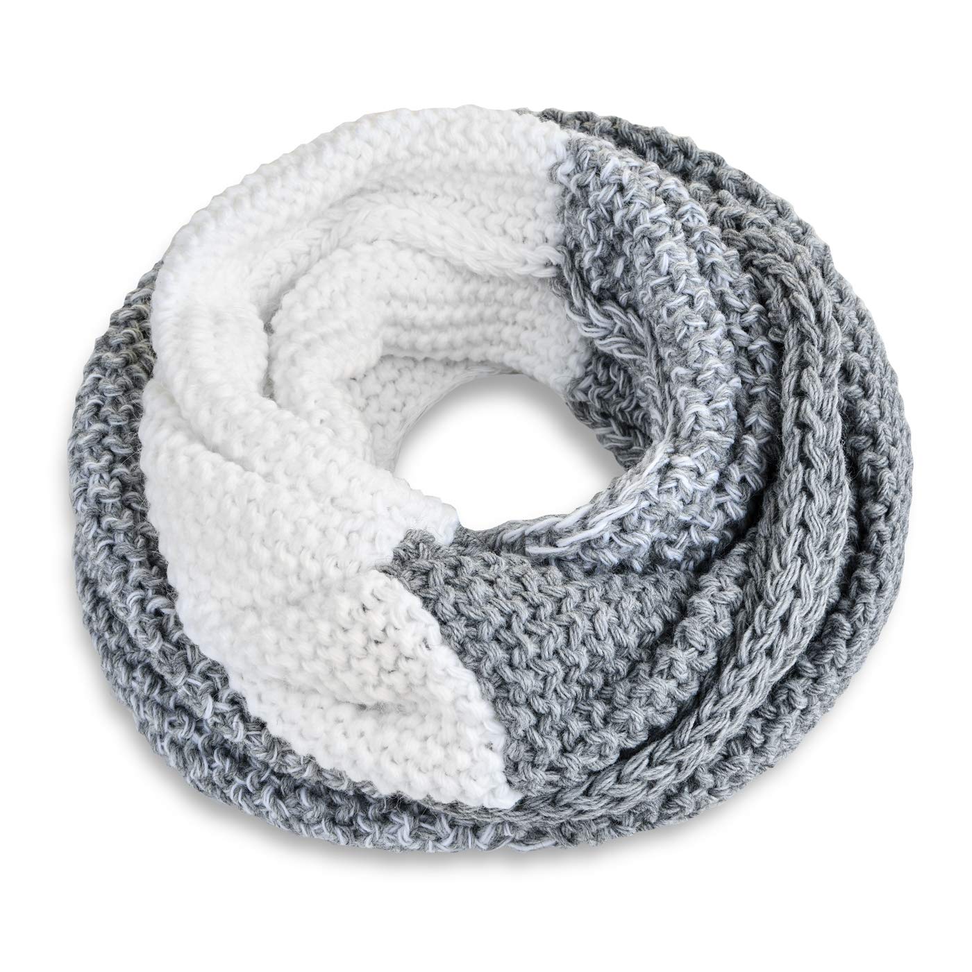 Neverless Loop Damen Loopschal Strickschal Zweifarbig