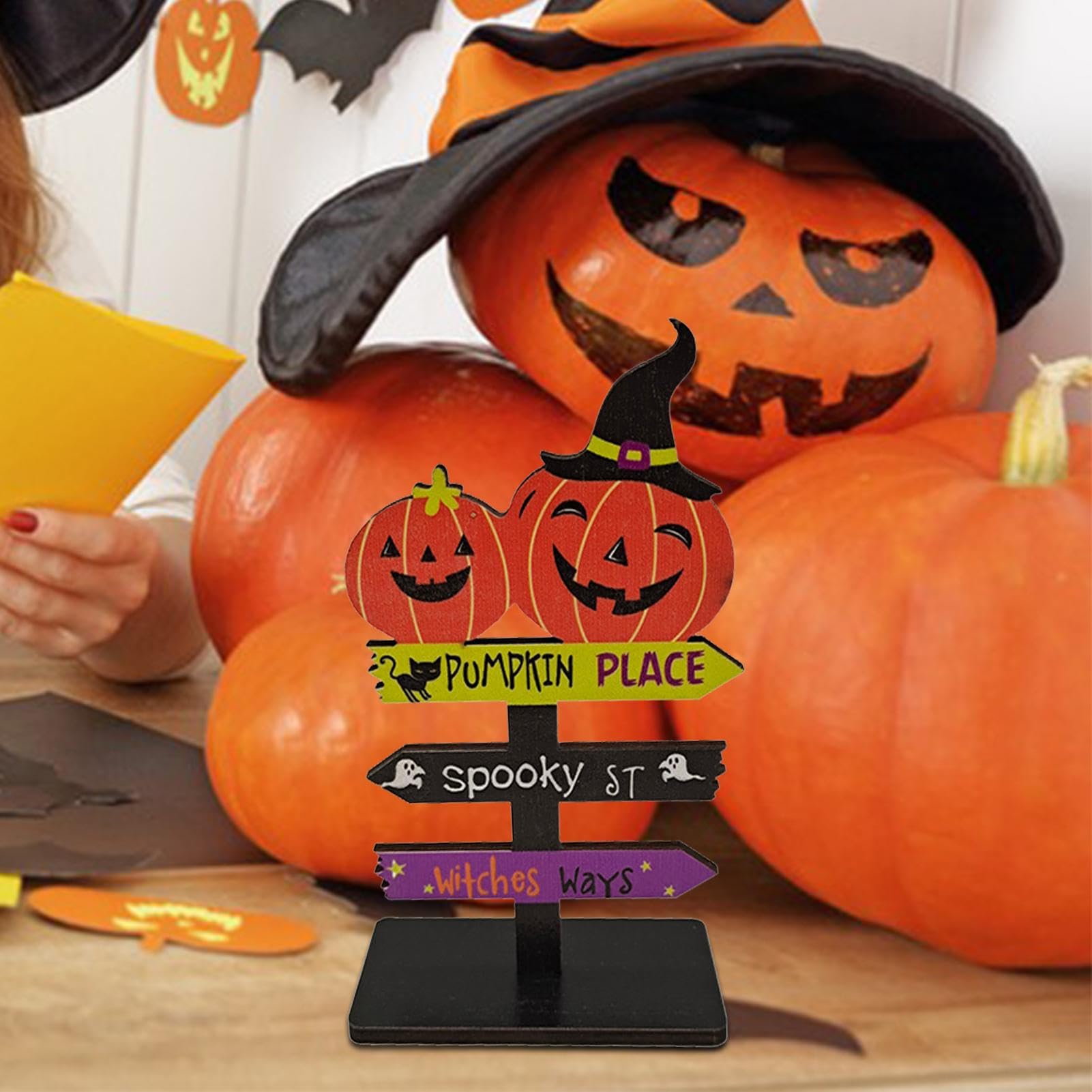 Halloween Deko Für Zuhause – Niedliches Kürbis-Holzschild Mit 'Süßes Oder Saures' Für Party, Tisch, Regal, Geschenk