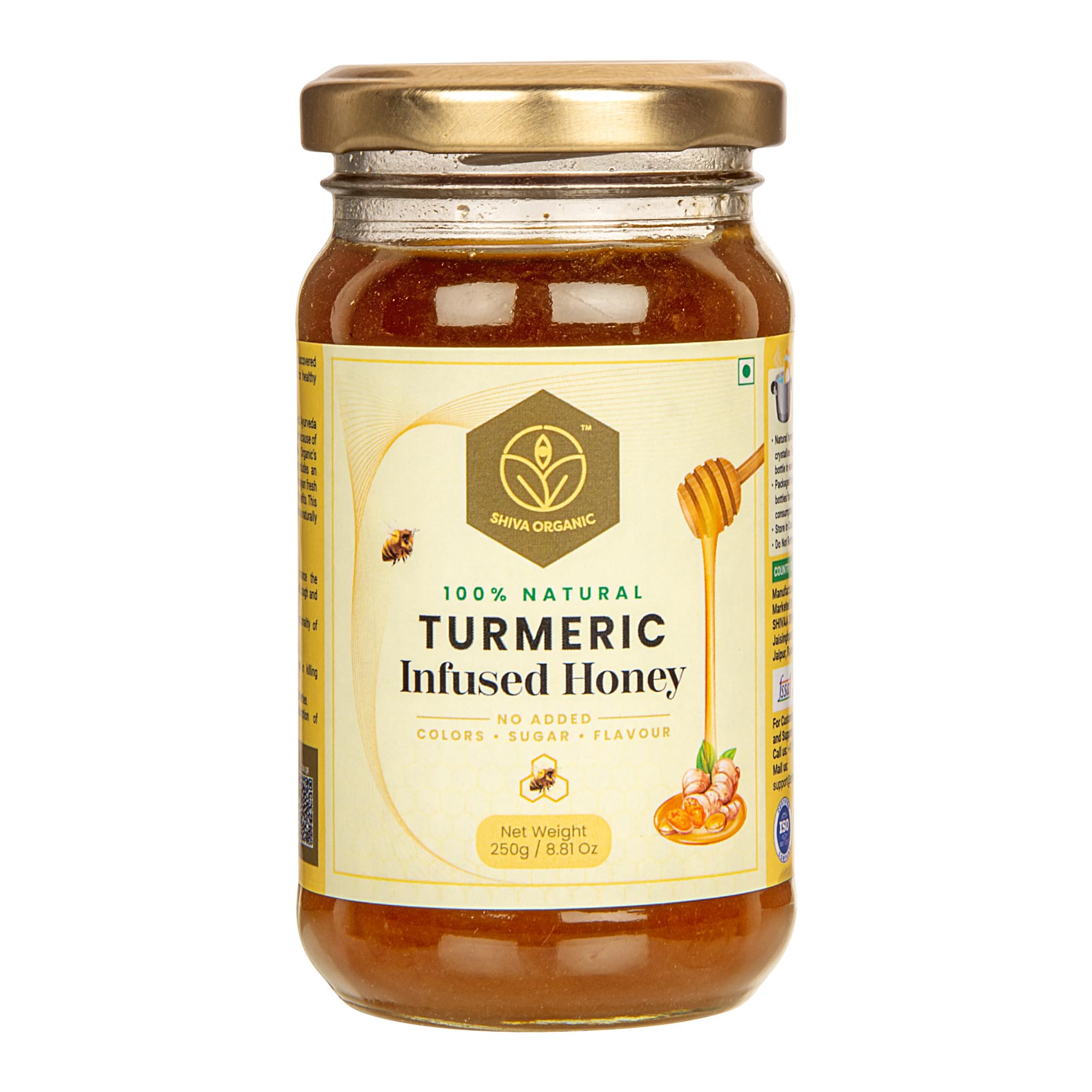 Shiva Organic Turmeric Infused Honey - 100% Natural and Pure Organic Honey 250 gm High Curcumin Level-image-25