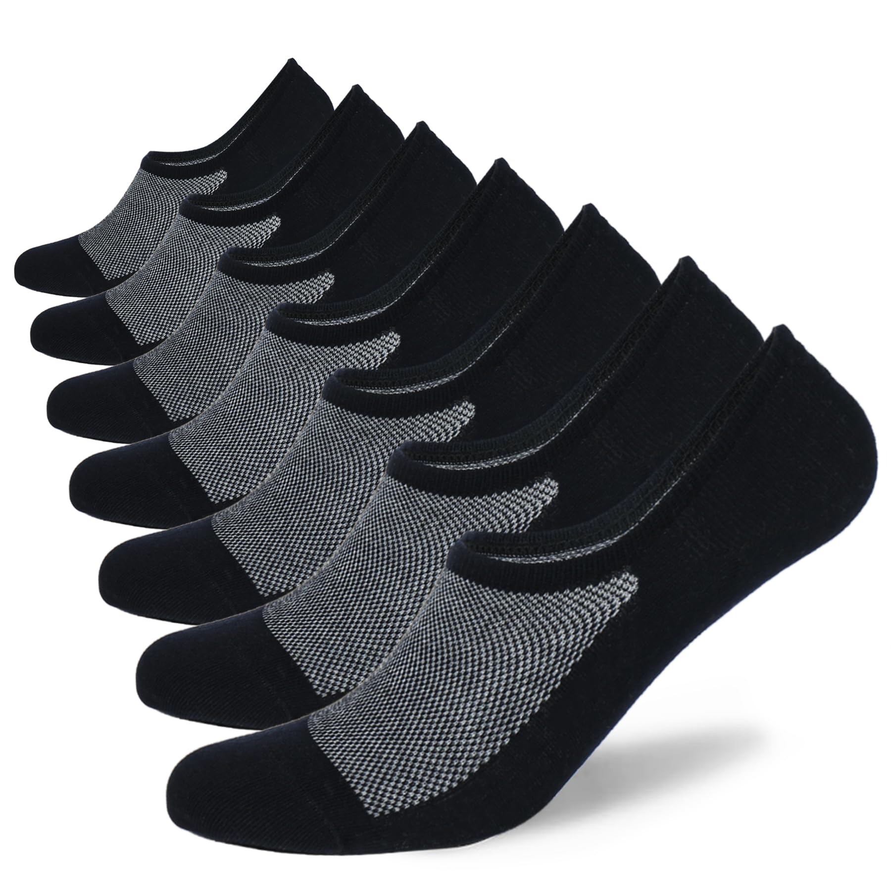 WANDER No Show Socks Mens 7 Pair Cotton Thin Non Slip Invisible Sock 6-14