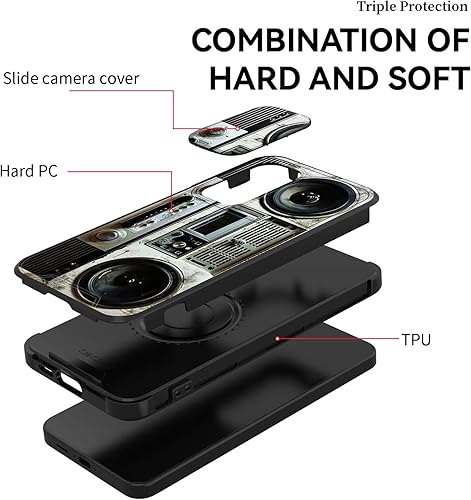 Miniatura 2 de Funda para Galaxy A17 5G con cubierta para cámara deslizante, resistente de doble capa híbrida a prueba de golpes, funda protectora resistente para