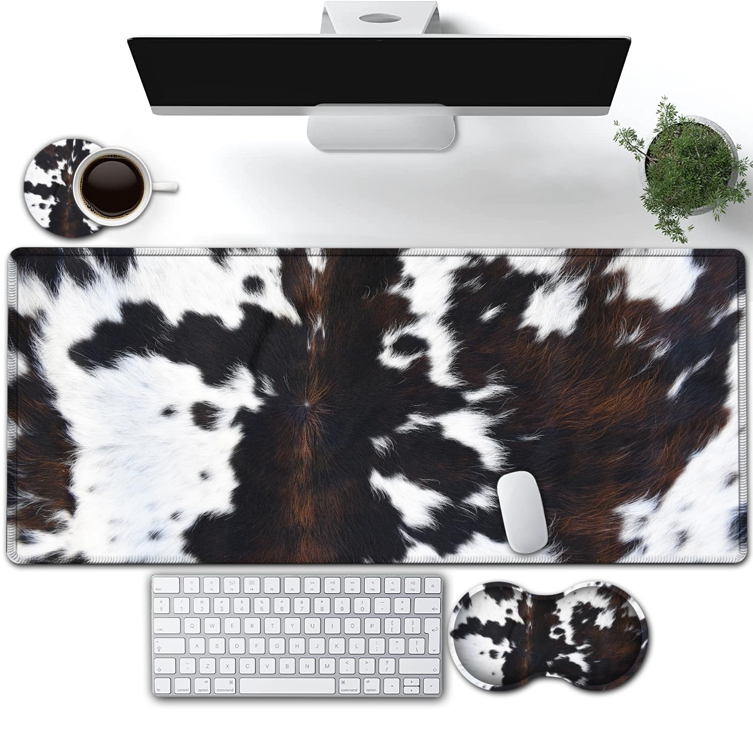 Grande tappetino per mouse da gioco, protezione estesa impermeabile (80 x 30 cm) ergonomico in memory foam, supporto per poggiapolsi, per casa, ufficio, laptop, facile digitazione, tappetino per mouse