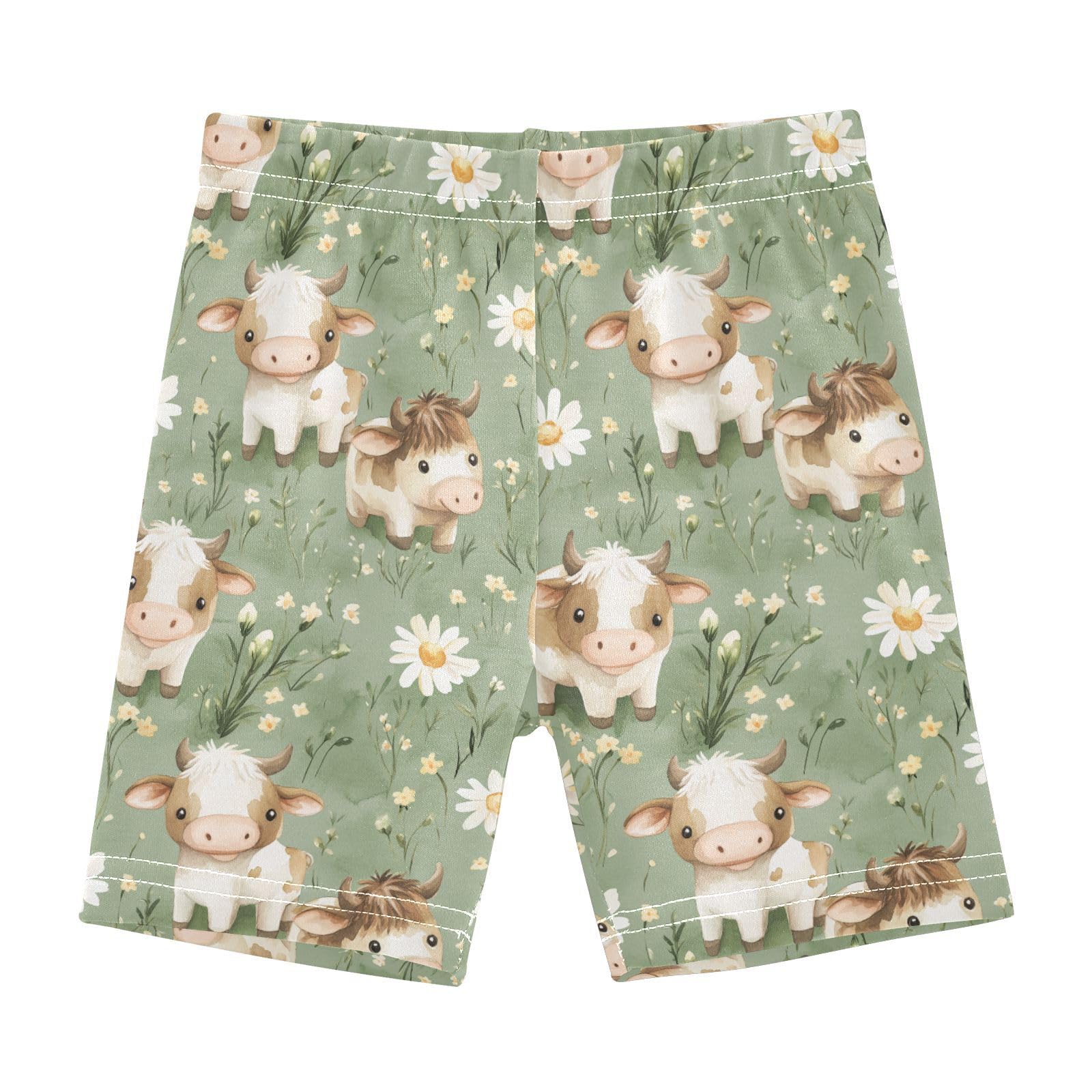 Toddler Girls Shorts Comfy Cotton Romper Shorts Skater Pants for Beach 5T Cartoon Sweet Cow
