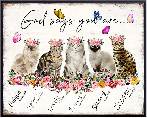 Miniatura 8 de Christian Inspirational Wall Art 11x14 - Bible Verse Psalm Scripture Wall Decor for Women - Christian Gifts - Love, Faith, God Says - positive