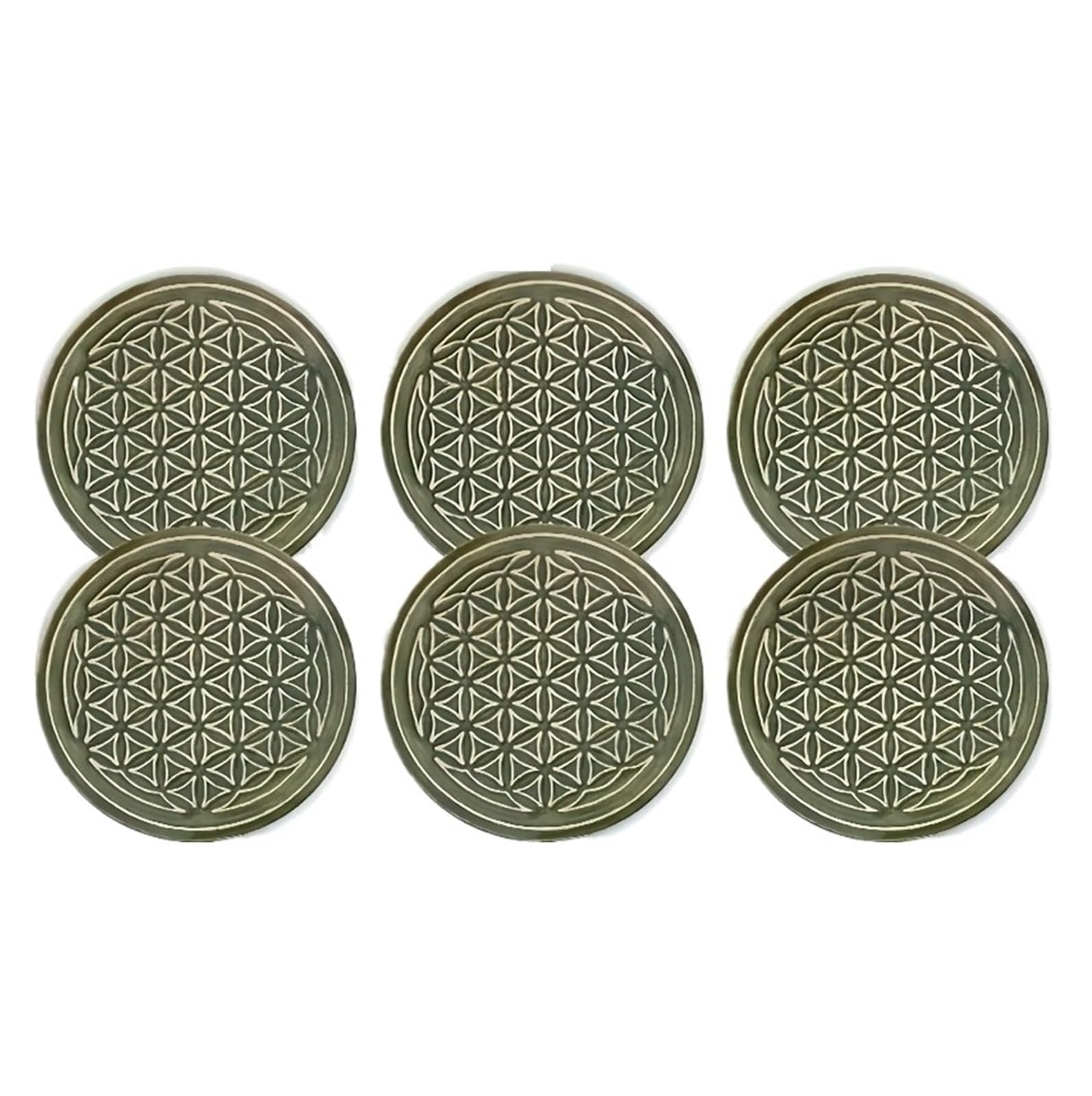 6pcs Wood Grain Coasters Charming Decorative Home Restaurant Drink Coffee Tea Cup Protection
