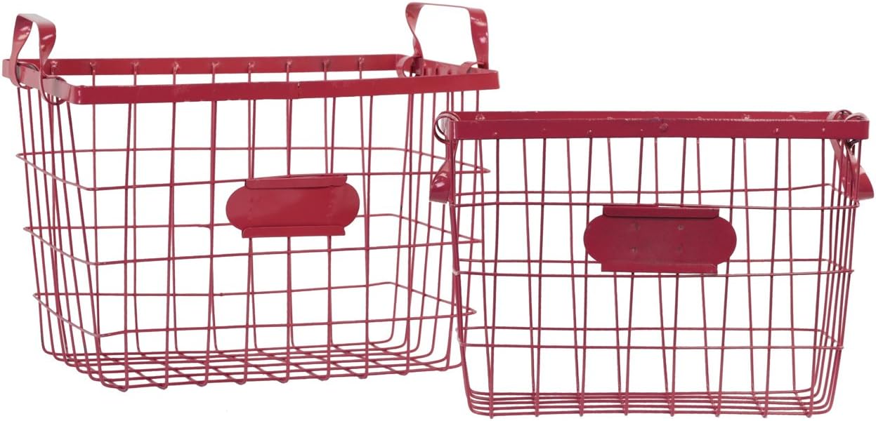 Urban Trends 52123 Metal Rectangular Wire Basket with Mesh