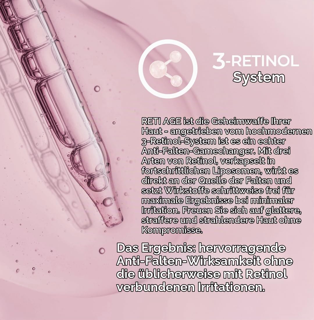 Sesderma | Reti Age Liposomales Serum | Retinol Serum | Erste Anzeichen der Hautalterung | Falten Serum | Feuchtigkeit | Festigkeit | Liposomales Serum | Wirkstoffe | 30 ml