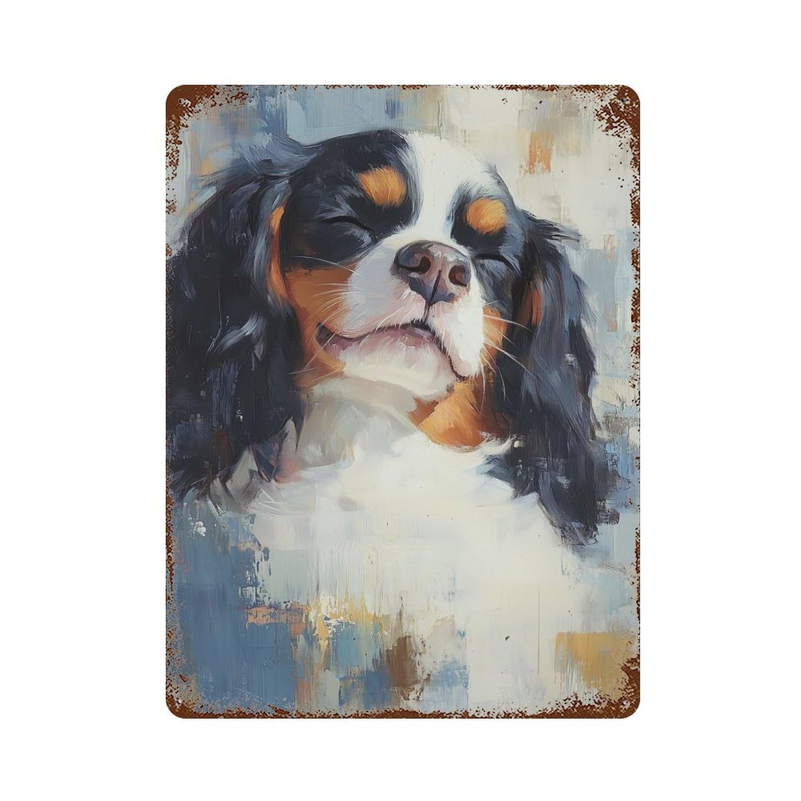 Decorative Tin Sign Cavalier King Charles Span 15.7"x11.8", Decorative Metal Wall Art for Garage, Bar And Workshop Decor