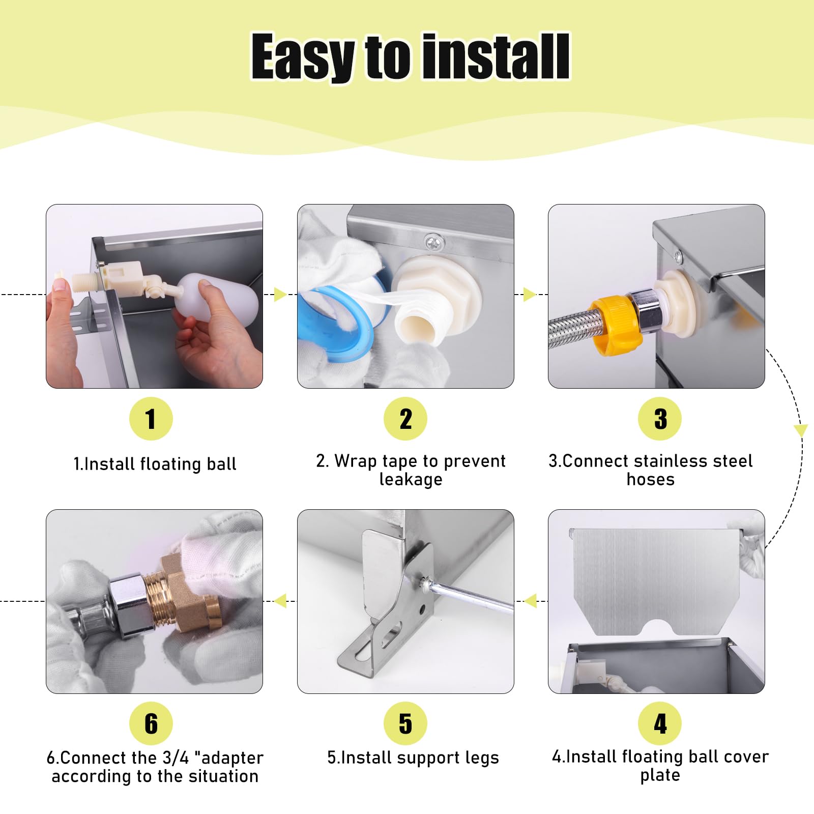 Abbeveratoio Automatico per Cani, Abbeveratoio per Cani in Acciaio Inox di Grande Capacità con Tubo Flessibile Intrecciato e Connettore, per Polli, Oche, Anatre, Ecc.